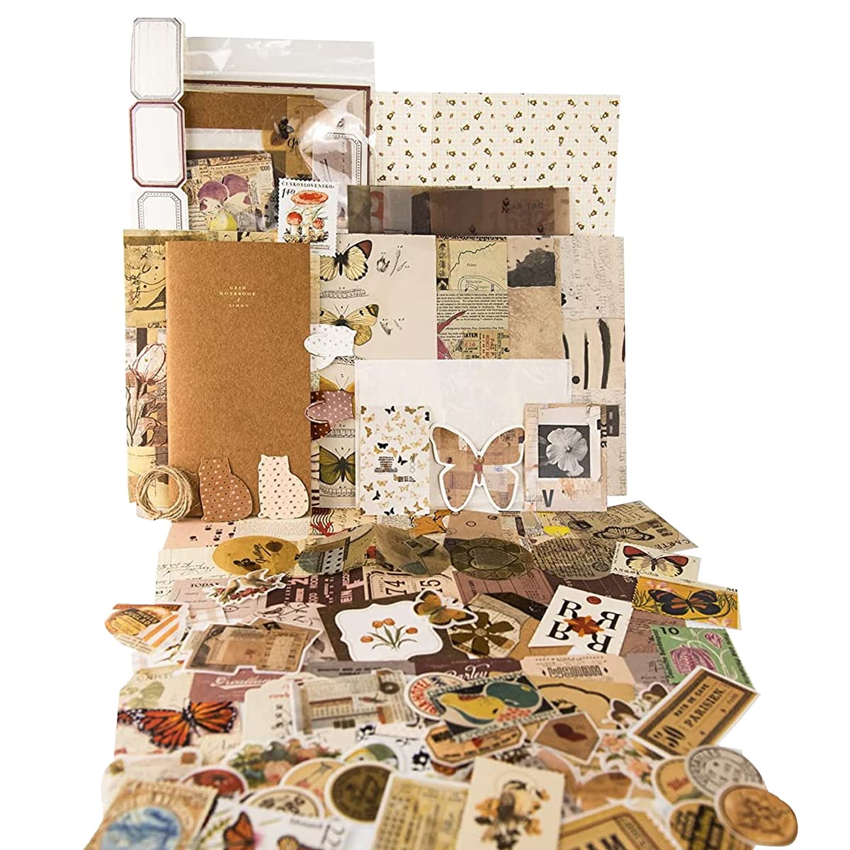 HASTHIP Scrapbook Stickers Supplies Kit, DIY Scrapbook Kit for Journaling/Scrapbooking Retro Aesthetic Kit for Bullet Junk Journals, Notebook, Stickers Craft Kits Album Aesthetic HASTHIP Scrapbook Stickers Supplies Kit, DIY Scrapbook Kit for Journaling/Scrapbooking Retro Aesthetic Kit for Bullet Junk Journals, Notebook, Stickers Craft Kits Album Aesthetic